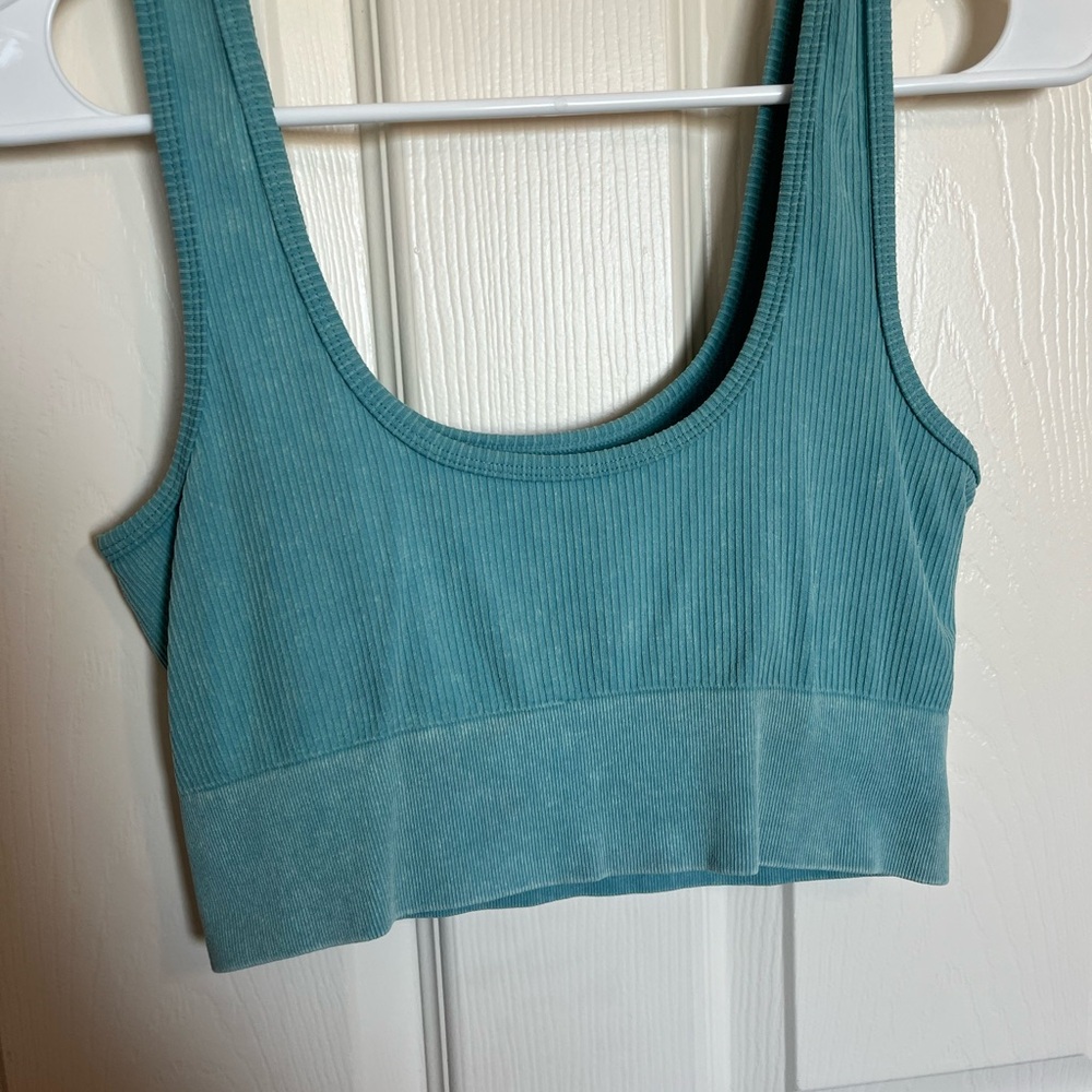 PacSun Aqua Ribbed Top - Picture 3 of 3